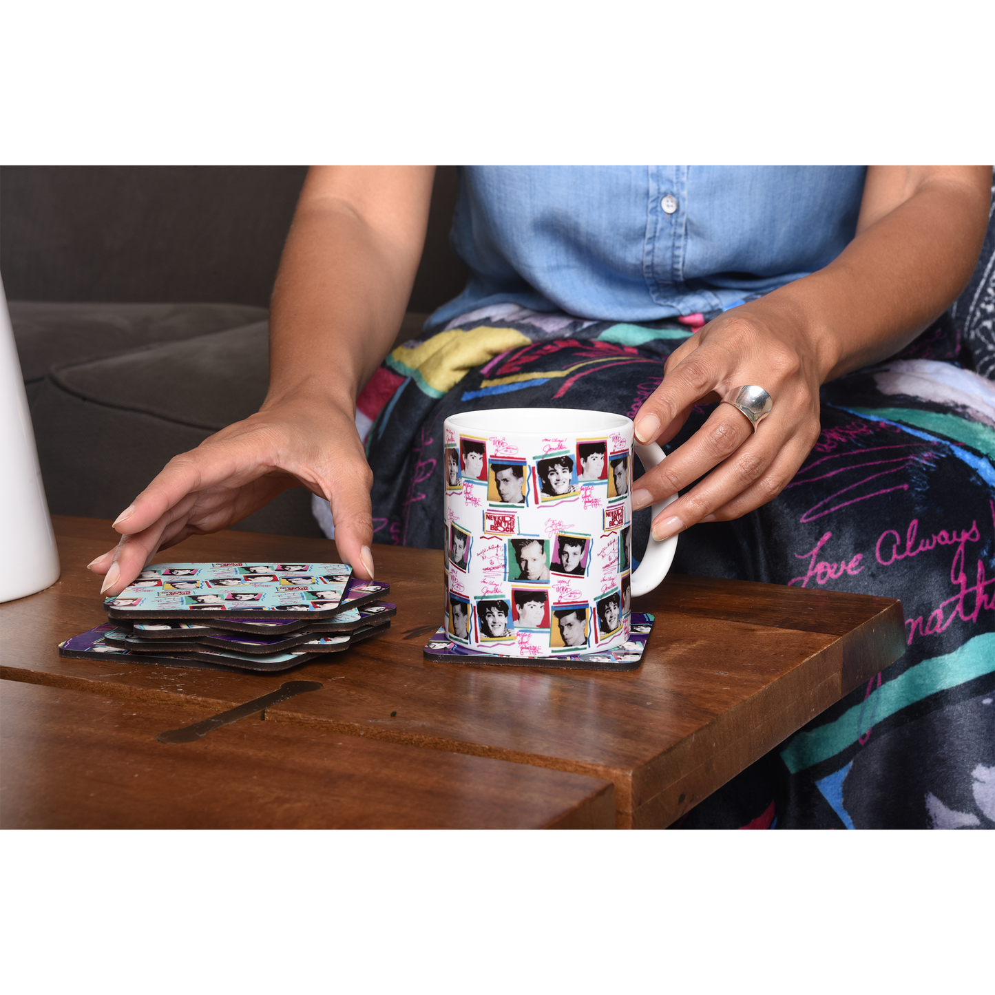 #BHBC NKOTB Vintage Photo Collage Mint Coaster-New Kids on the Block